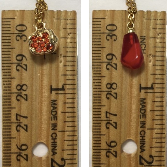 Persephone Greek Roman Goddess Pomegranate and Seeds Handmade Gold Red Necklace - Picture 13 of 15